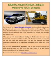 Effective House Window Tinting in Melbourne for All Seasons.pdf