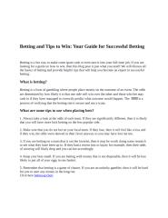 Betting and Tips to Win Your Guide for Successful Betting.docx
